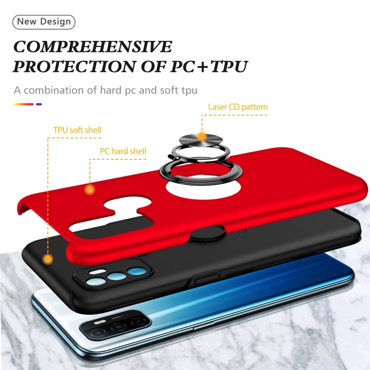 For OPPO A53 PC + TPU Shockproof Magnetic Protective Case with Invisible Ring Holder