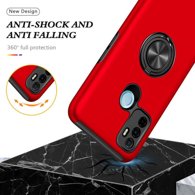 For OPPO A53 PC + TPU Shockproof Magnetic Protective Case with Invisible Ring Holder