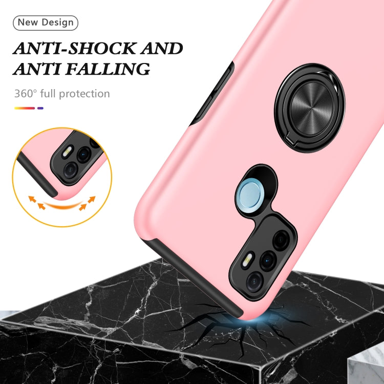 For OPPO A53 PC + TPU Shockproof Magnetic Protective Case with Invisible Ring Holder