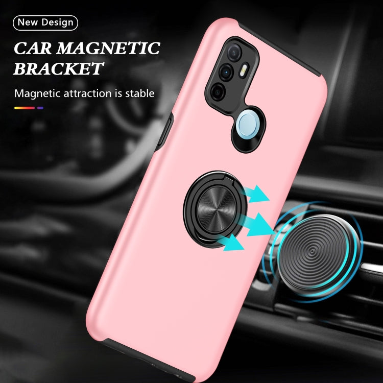 For OPPO A53 PC + TPU Shockproof Magnetic Protective Case with Invisible Ring Holder
