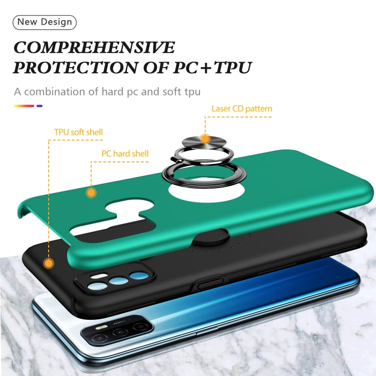 For OPPO A53 PC + TPU Shockproof Magnetic Protective Case with Invisible Ring Holder
