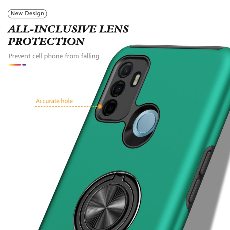 For OPPO A53 PC + TPU Shockproof Magnetic Protective Case with Invisible Ring Holder