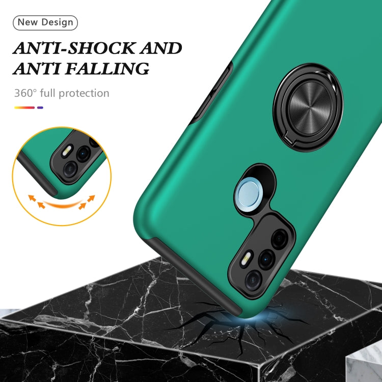 For OPPO A53 PC + TPU Shockproof Magnetic Protective Case with Invisible Ring Holder