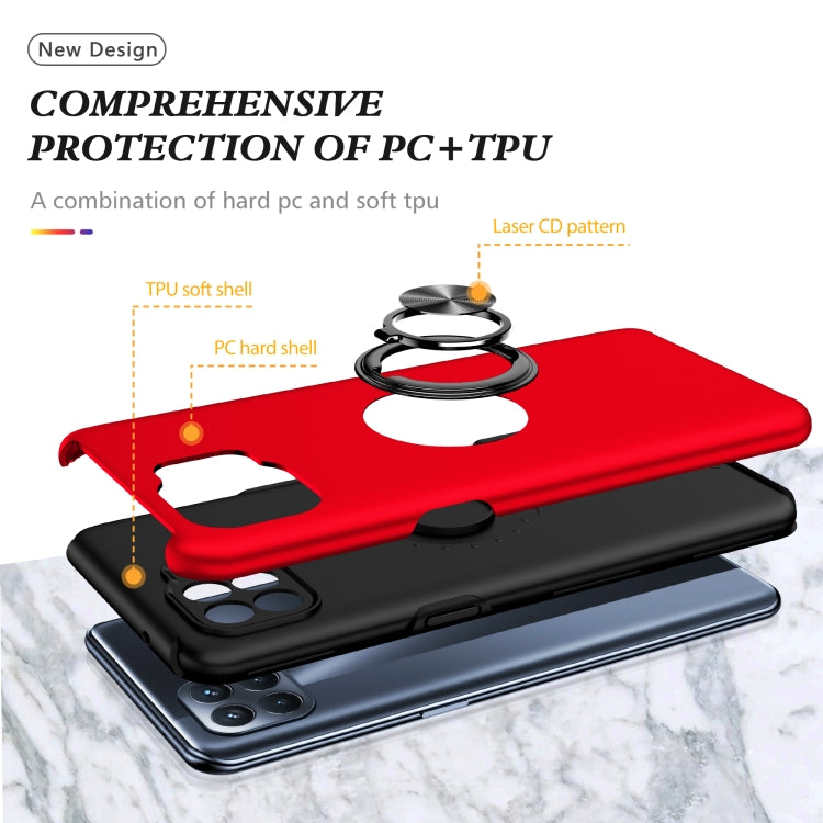 For OPPO A93 4G PC + TPU Shockproof Magnetic Protective Case with Invisible Ring Holder