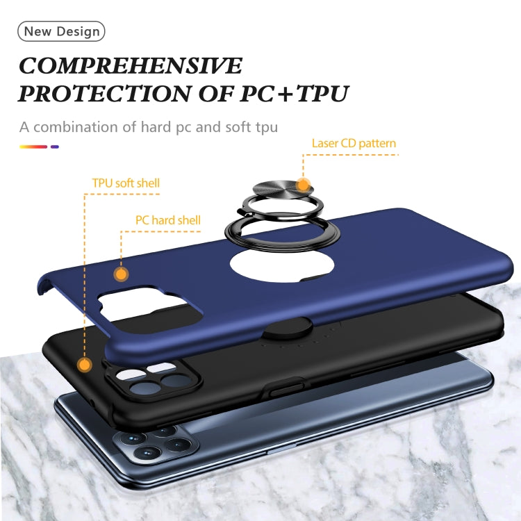 For OPPO A93 4G PC + TPU Shockproof Magnetic Protective Case with Invisible Ring Holder