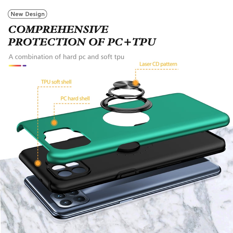 For OPPO A93 4G PC + TPU Shockproof Magnetic Protective Case with Invisible Ring Holder
