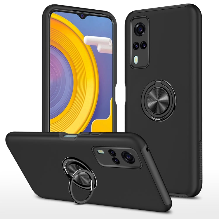 For vivo Y31 PC + TPU Shockproof Magnetic Protective Case with Invisible Ring Holder
