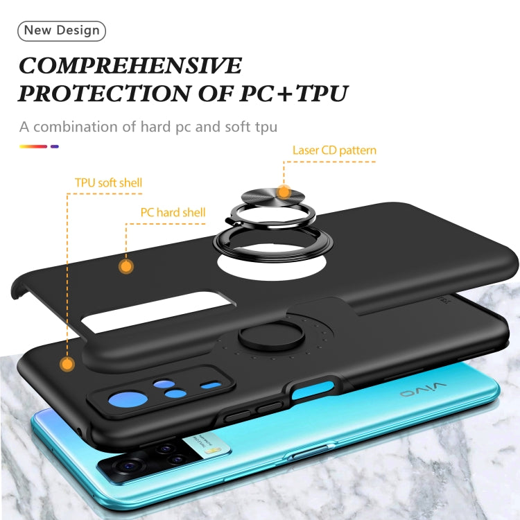 For vivo Y31 PC + TPU Shockproof Magnetic Protective Case with Invisible Ring Holder