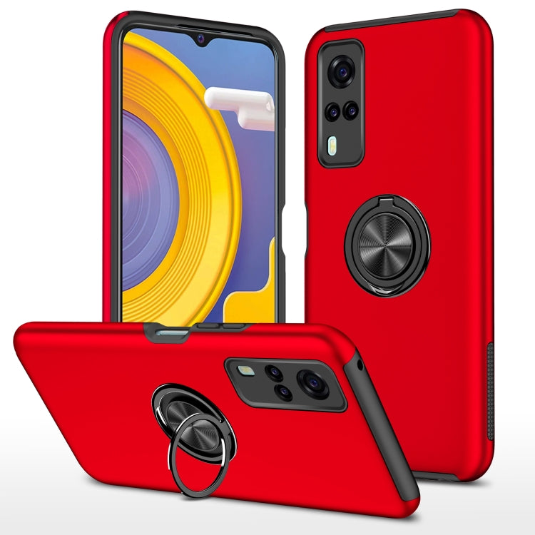 For vivo Y31 PC + TPU Shockproof Magnetic Protective Case with Invisible Ring Holder