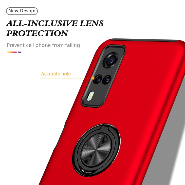 For vivo Y31 PC + TPU Shockproof Magnetic Protective Case with Invisible Ring Holder