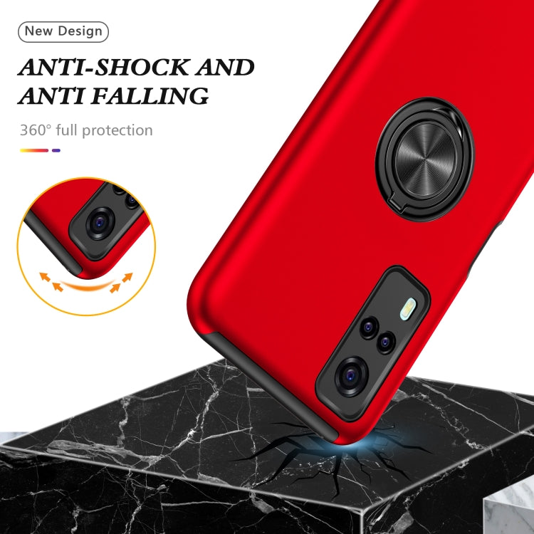 For vivo Y31 PC + TPU Shockproof Magnetic Protective Case with Invisible Ring Holder