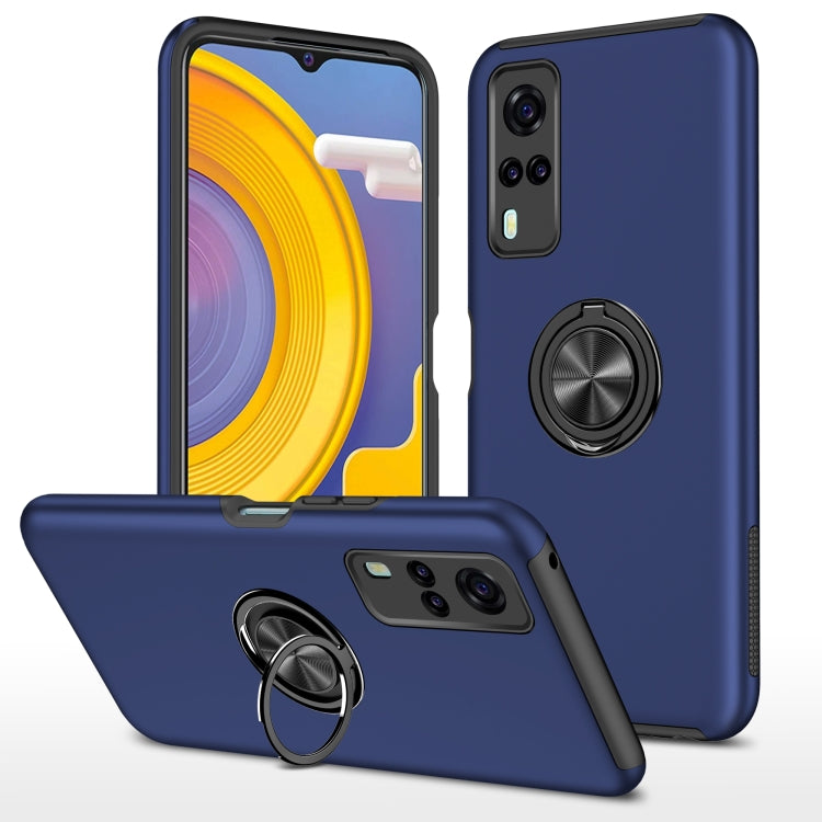 For vivo Y31 PC + TPU Shockproof Magnetic Protective Case with Invisible Ring Holder