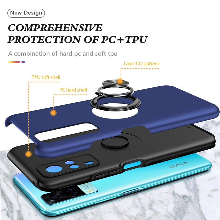 For vivo Y31 PC + TPU Shockproof Magnetic Protective Case with Invisible Ring Holder