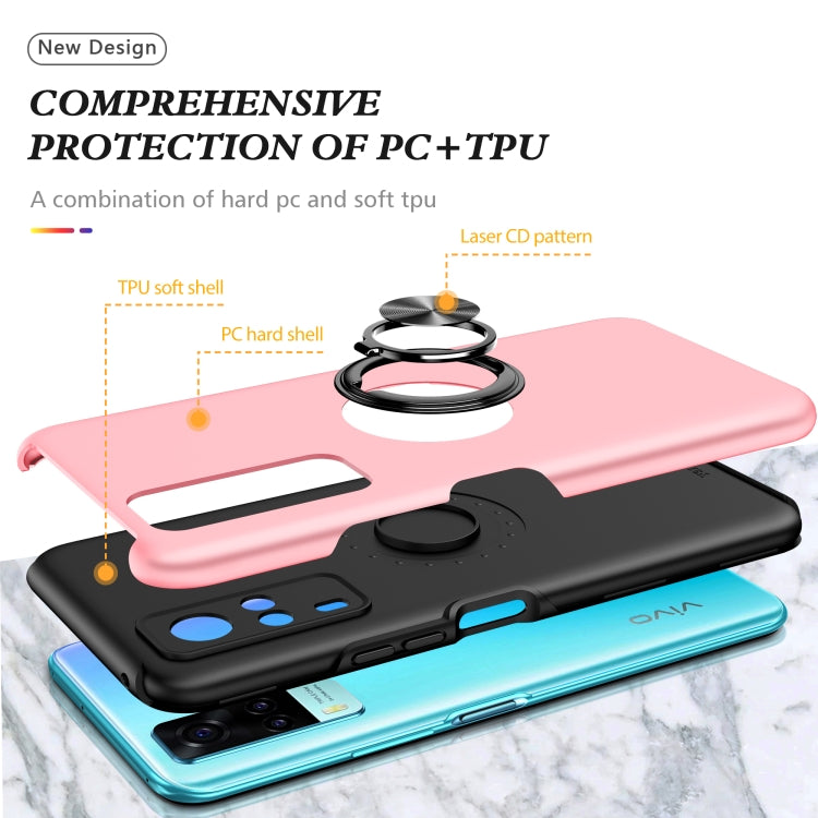 For vivo Y31 PC + TPU Shockproof Magnetic Protective Case with Invisible Ring Holder