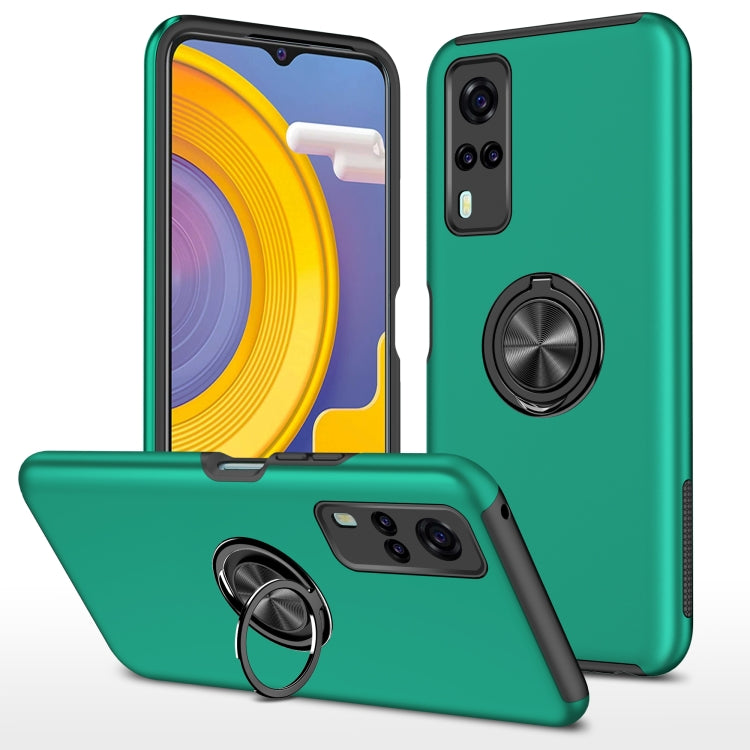 For vivo Y31 PC + TPU Shockproof Magnetic Protective Case with Invisible Ring Holder