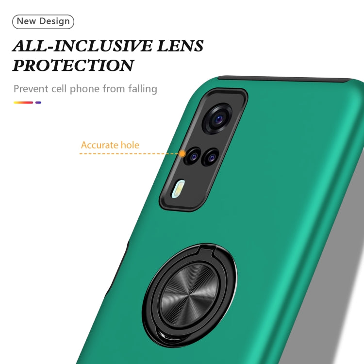 For vivo Y31 PC + TPU Shockproof Magnetic Protective Case with Invisible Ring Holder