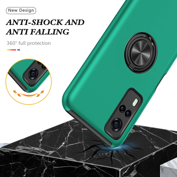For vivo Y31 PC + TPU Shockproof Magnetic Protective Case with Invisible Ring Holder