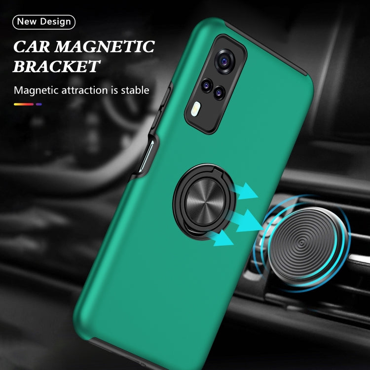 For vivo Y31 PC + TPU Shockproof Magnetic Protective Case with Invisible Ring Holder