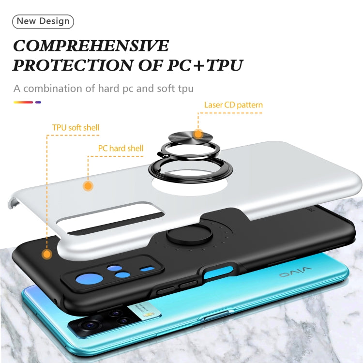 For vivo Y31 PC + TPU Shockproof Magnetic Protective Case with Invisible Ring Holder