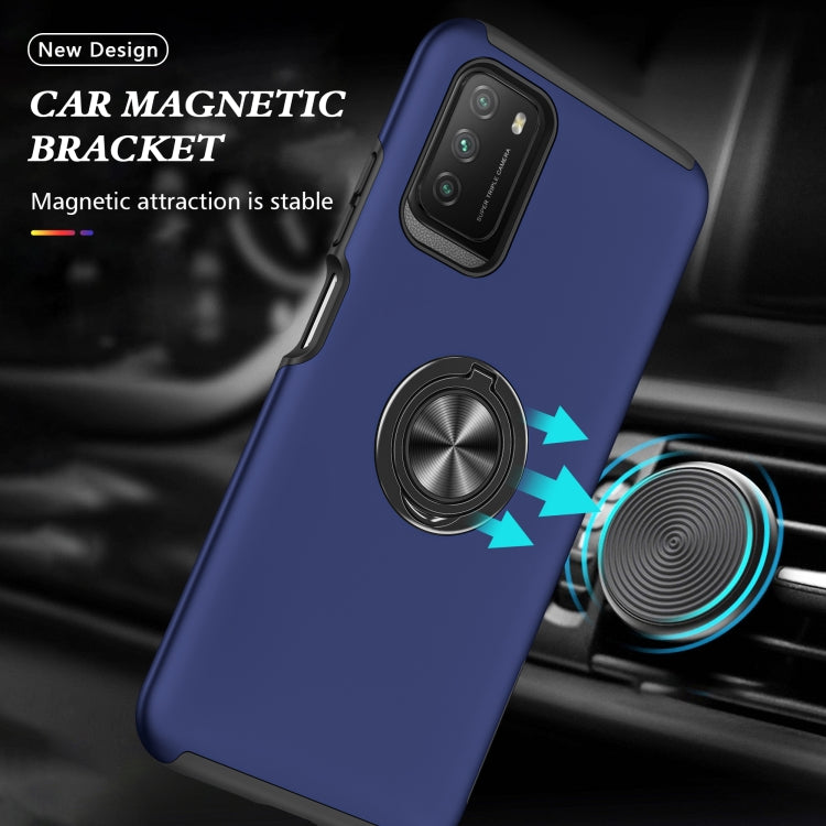 For Xiaomi Poco M3 PC + TPU Shockproof Magnetic Protective Case with Invisible Ring Holder