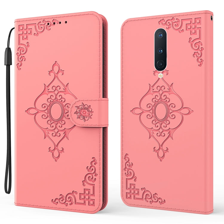 For OnePlus 8 Embossed Fortune Flower Pattern Horizontal Flip Leather Case with Holder & Card Slot & Wallet & Lanyard