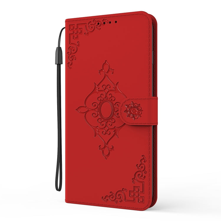 For OnePlus 8 Embossed Fortune Flower Pattern Horizontal Flip Leather Case with Holder & Card Slot & Wallet & Lanyard