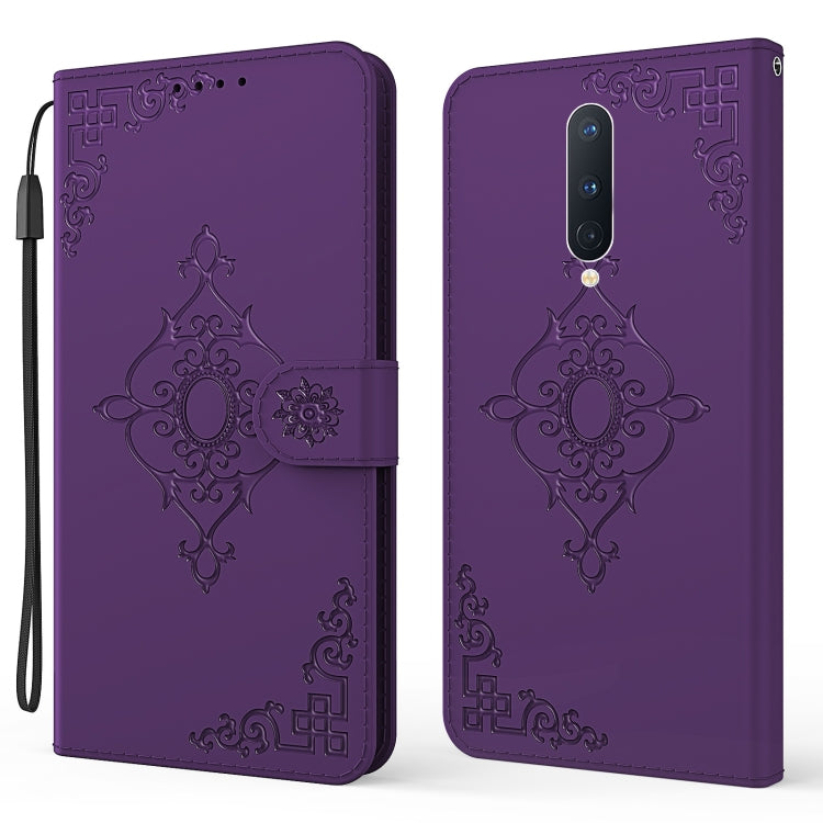 For OnePlus 8 Embossed Fortune Flower Pattern Horizontal Flip Leather Case with Holder & Card Slot & Wallet & Lanyard