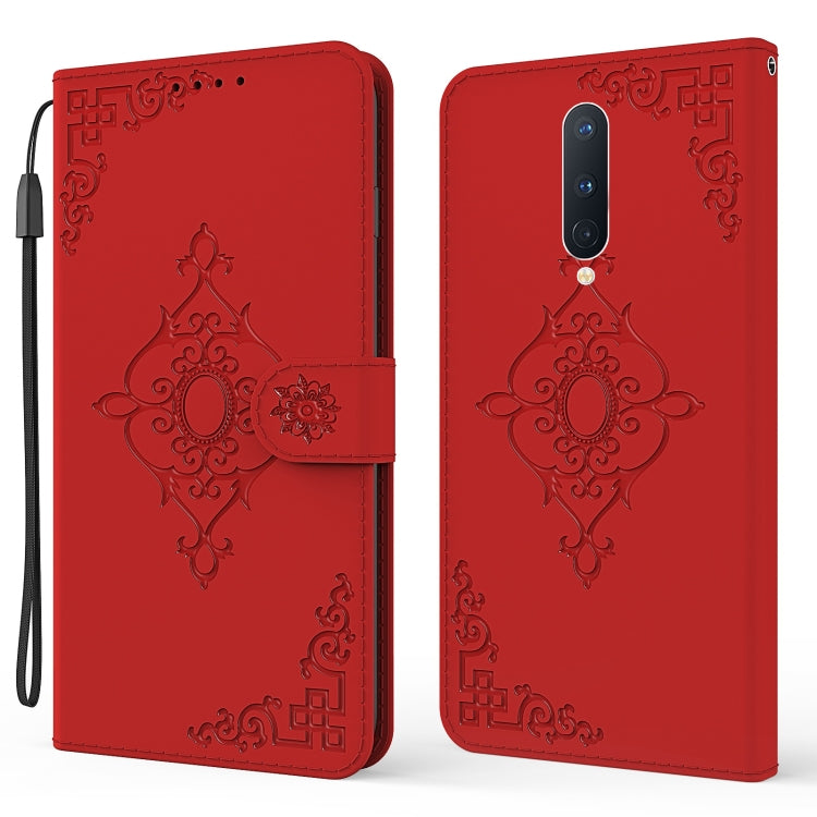 For OnePlus 8 Pro Embossed Fortune Flower Pattern Horizontal Flip Leather Case with Holder & Card Slot & Wallet & Lanyard