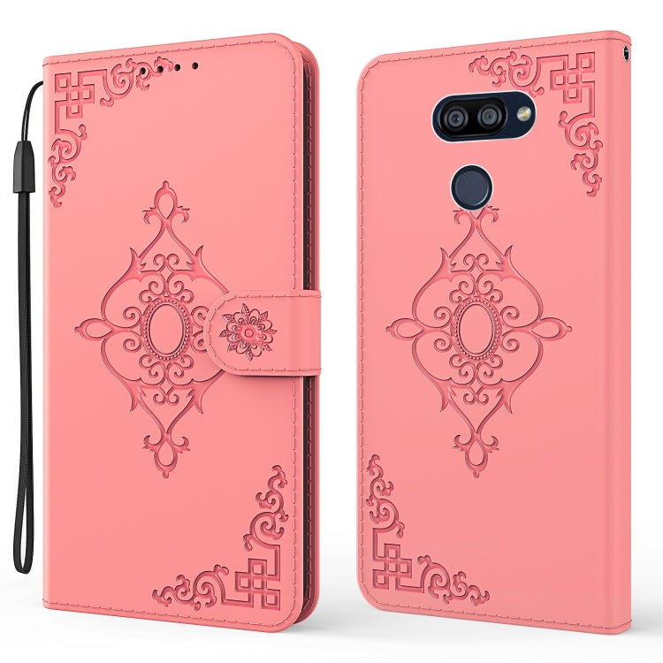 For LG K40S Embossed Fortune Flower Pattern Horizontal Flip Leather Case with Holder & Card Slot & Wallet & Lanyard