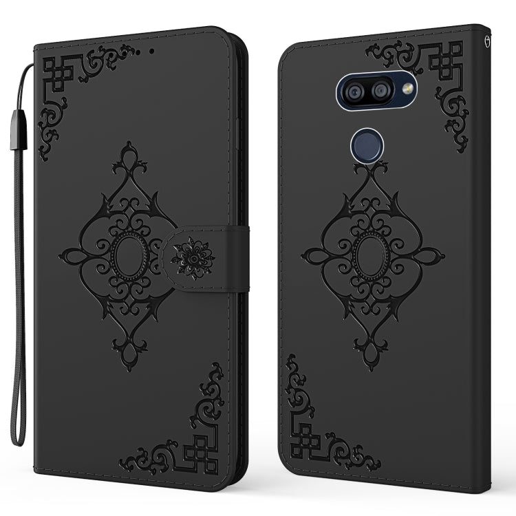 For LG K40S Embossed Fortune Flower Pattern Horizontal Flip Leather Case with Holder & Card Slot & Wallet & Lanyard