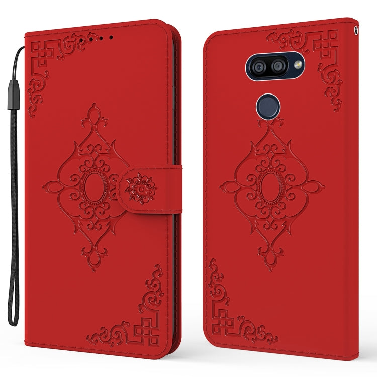 For LG K40S Embossed Fortune Flower Pattern Horizontal Flip Leather Case with Holder & Card Slot & Wallet & Lanyard
