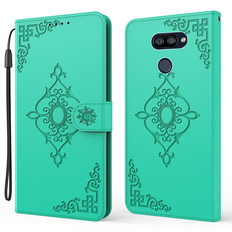 For LG K40S Embossed Fortune Flower Pattern Horizontal Flip Leather Case with Holder & Card Slot & Wallet & Lanyard