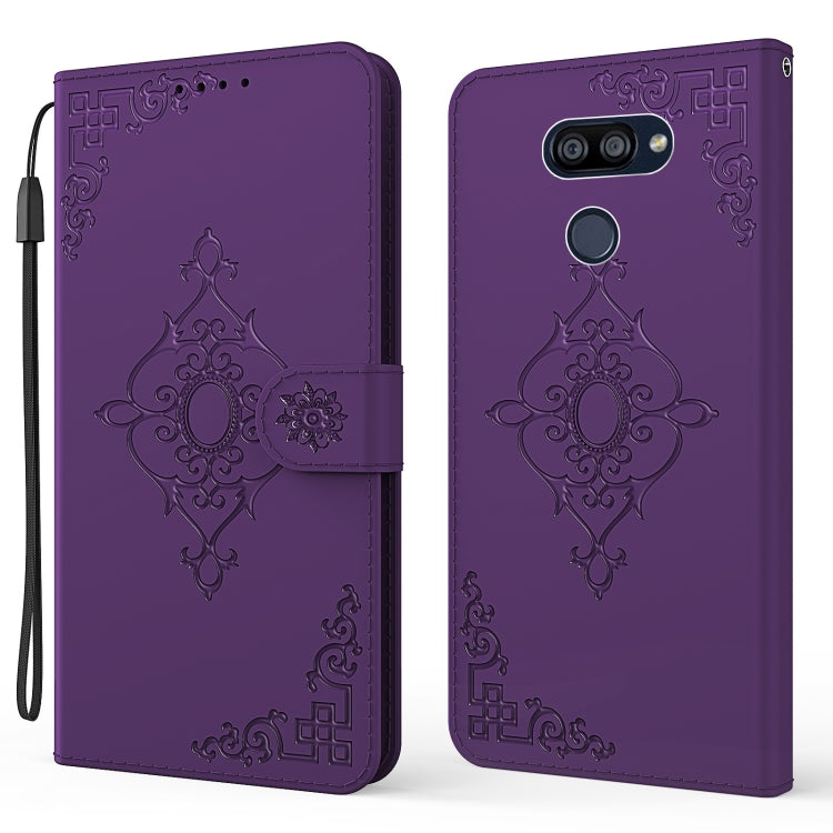 For LG K40S Embossed Fortune Flower Pattern Horizontal Flip Leather Case with Holder & Card Slot & Wallet & Lanyard