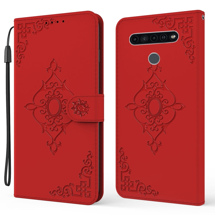 For LG K41S / K51S Embossed Fortune Flower Pattern Horizontal Flip Leather Case with Holder & Card Slot & Wallet & Lanyard