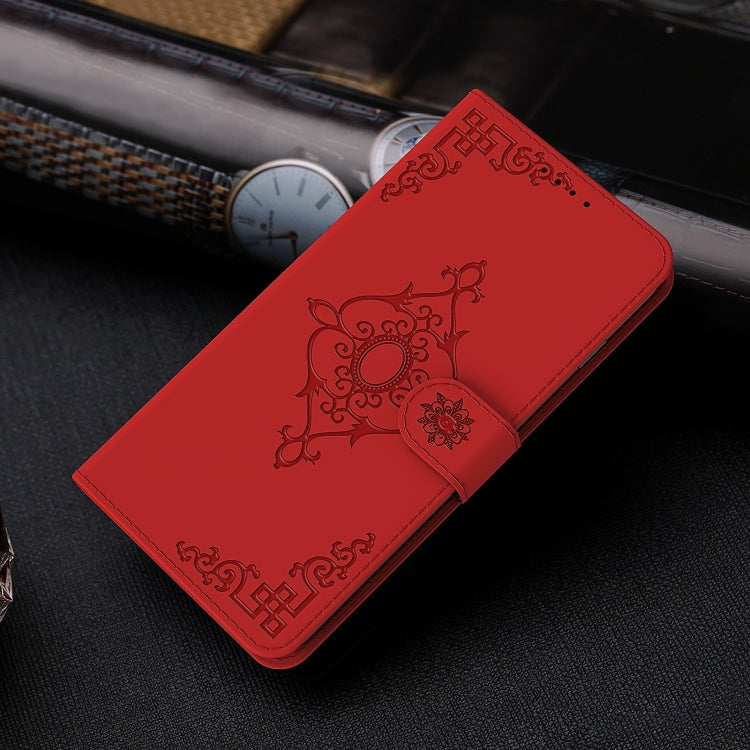 For LG K50 / Q60 Embossed Fortune Flower Pattern Horizontal Flip Leather Case with Holder & Card Slot & Wallet & Lanyard