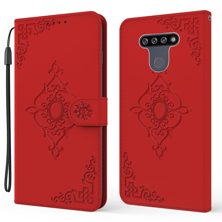 For LG K51 Embossed Fortune Flower Pattern Horizontal Flip Leather Case with Holder & Card Slot & Wallet & Lanyard