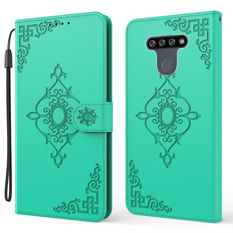 For LG K51 Embossed Fortune Flower Pattern Horizontal Flip Leather Case with Holder & Card Slot & Wallet & Lanyard
