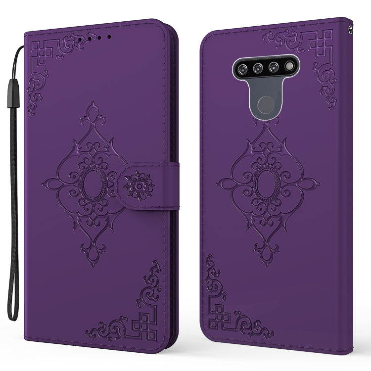 For LG K51 Embossed Fortune Flower Pattern Horizontal Flip Leather Case with Holder & Card Slot & Wallet & Lanyard