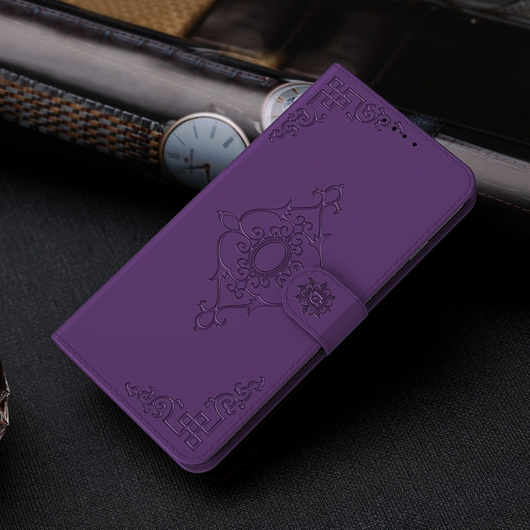 For LG K51 Embossed Fortune Flower Pattern Horizontal Flip Leather Case with Holder & Card Slot & Wallet & Lanyard