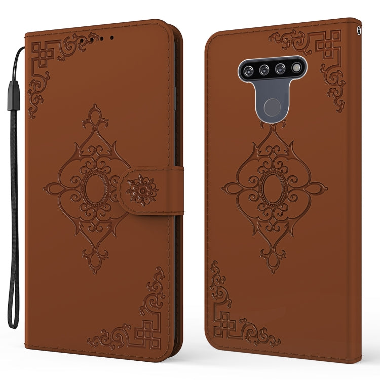 For LG K51 Embossed Fortune Flower Pattern Horizontal Flip Leather Case with Holder & Card Slot & Wallet & Lanyard