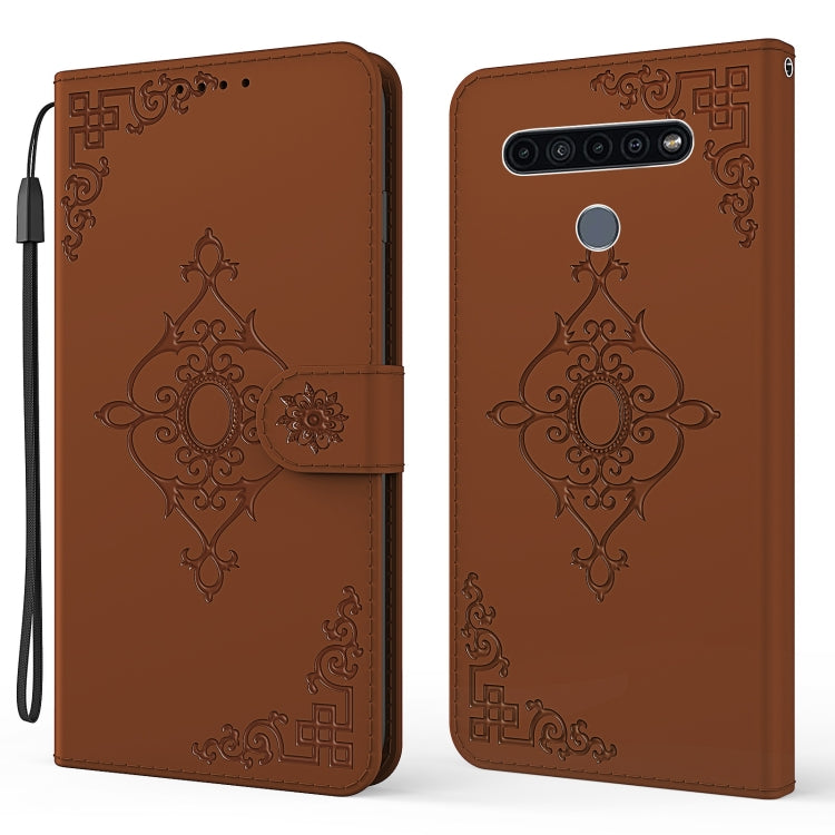 For LG K61 Embossed Fortune Flower Pattern Horizontal Flip Leather Case with Holder & Card Slot & Wallet & Lanyard