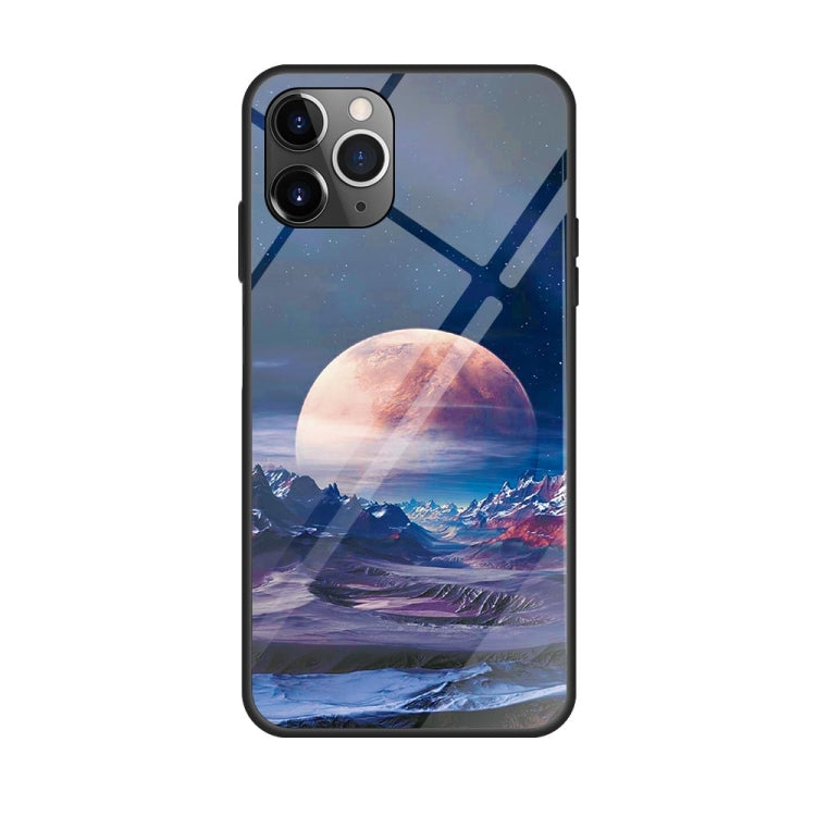 For iPhone 11 Pro Max Colorful Painted Glass Case