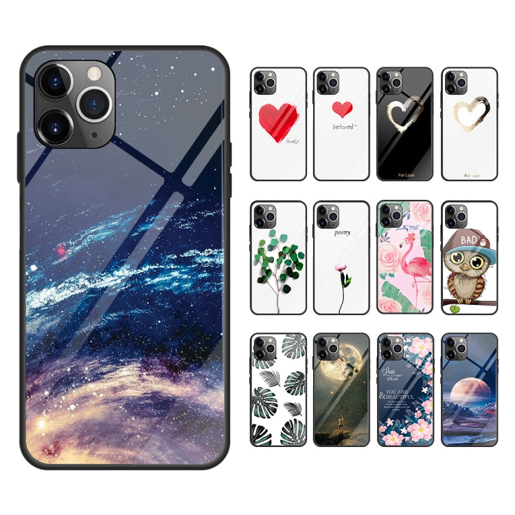 For iPhone 11 Pro Max Colorful Painted Glass Case