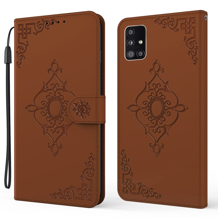 For Samsung Galaxy M51 Embossed Fortune Flower Pattern Horizontal Flip Leather Case with Holder & Card Slot & Wallet & Lanyard