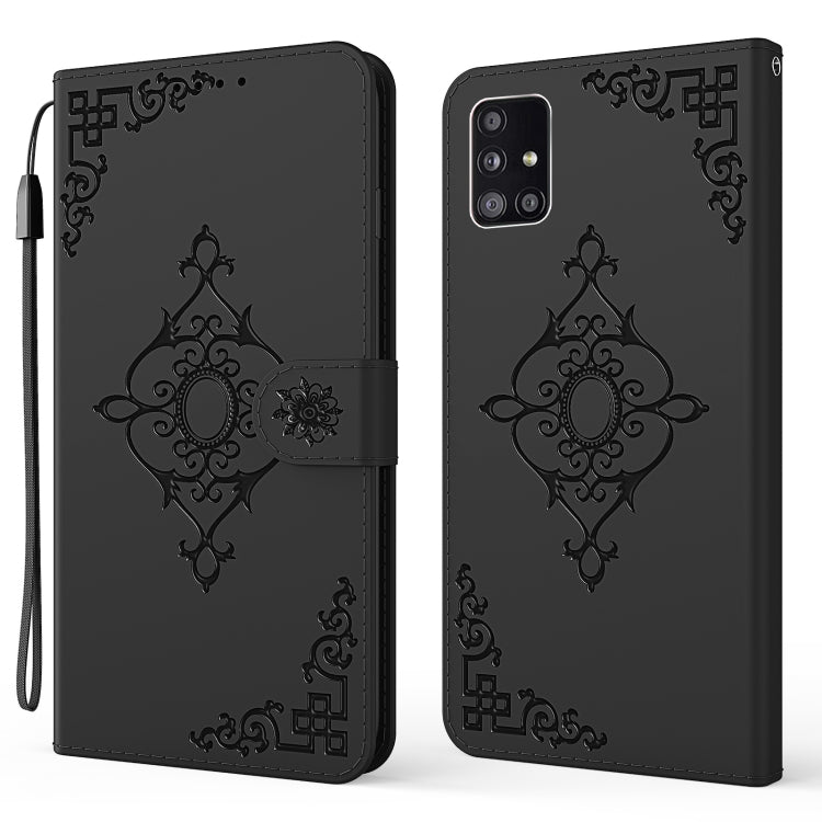 For Samsung Galaxy M31s Embossed Fortune Flower Pattern Horizontal Flip Leather Case with Holder & Card Slot & Wallet & Lanyard