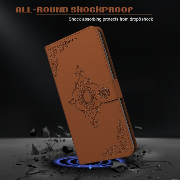 For Samsung Galaxy A41 Embossed Fortune Flower Pattern Horizontal Flip Leather Case with Holder & Card Slot & Wallet & Lanyard