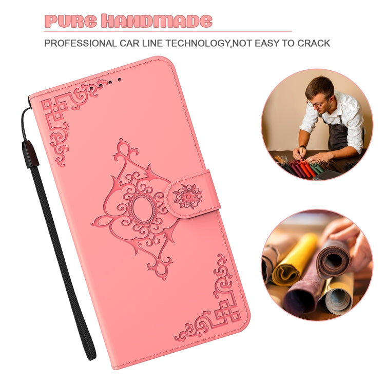For Samsung Galaxy A31 Embossed Fortune Flower Pattern Horizontal Flip Leather Case with Holder & Card Slot & Wallet & Lanyard