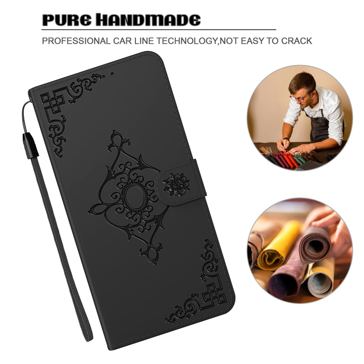 For Samsung Galaxy A11 Embossed Fortune Flower Pattern Horizontal Flip Leather Case with Holder & Card Slot & Wallet & Lanyard