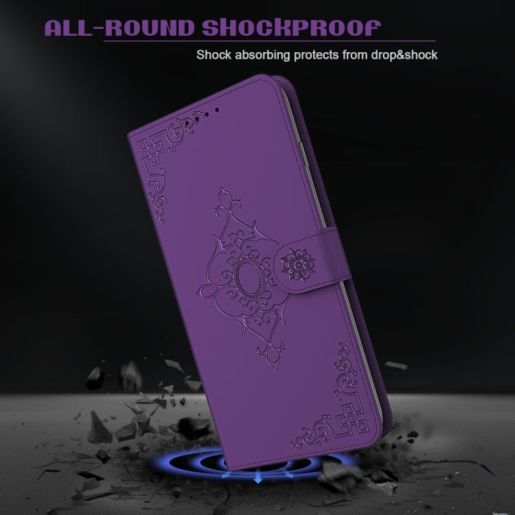 For Samsung Galaxy A11 Embossed Fortune Flower Pattern Horizontal Flip Leather Case with Holder & Card Slot & Wallet & Lanyard