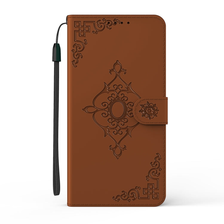 For Samsung Galaxy A01 Embossed Fortune Flower Pattern Horizontal Flip Leather Case with Holder & Card Slot & Wallet & Lanyard